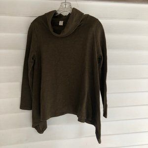 Chalet Flowy Olive Green Turtleneck, size S
